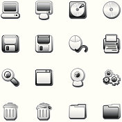 电脑图标(黑白)