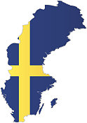 瑞典国旗地图