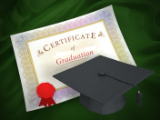 毕业证书和学位帽