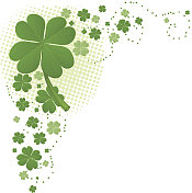 四叶三叶草角装饰图案 四叶三叶草角装饰图案