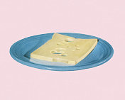 盘子上的奶酪片