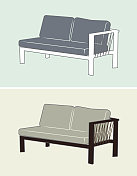 现代家具的矢量插图