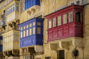 传统Oriel窗户在瓦莱塔，马耳他