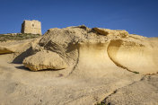 Dwejra Tower (Qawra Tower)， Dwejra Point, Dwejra Bay, Gozo岛，马耳他