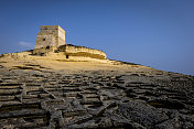 Xlendi Tower和Salt pan, Ras il-Bajda, Xlendi, Gozo，马耳他