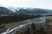 Thorsm?rk被冰川和河流包围的山谷在冰岛