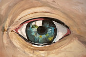 一位艺术家的人眼丙烯画