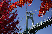 圣约翰桥秋天的颜色波特兰