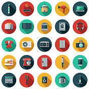 家用电器平面设计图标集