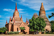塔瓦古塔和美年Gone Phaya寺庙建筑群，老蒲甘，缅甸