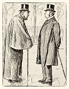 两位绅士聊天-维多利亚时代杂志插图 两位绅士聊天-维多利亚时代杂志插图
