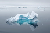 反映形状纹理的冰山安德福湾内科港南极半岛南极洲