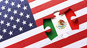 美国和墨西哥国旗拼图