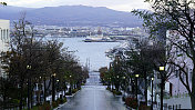 日本北海道函馆八幡坂坡