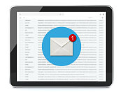 电子邮件交流在线消息平板电脑