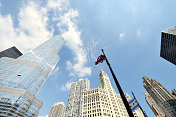 芝加哥市中心的摩天大楼。