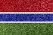 冈比亚国旗闪闪发光的纹理