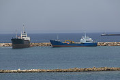 土耳其北塞浦路斯法玛古斯塔马古萨尼科西亚港口的旧运输船