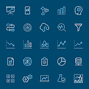 数据分析-彩色轮廓图标