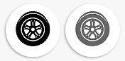 汽车轮胎黑白圆形图标