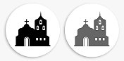 基督教教堂黑白圆形图标