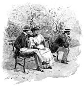 美国纽约曼哈顿中央公园里的人们――19世纪 美国纽约曼哈顿中央公园里的人们――19世纪