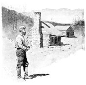 美国弗吉尼亚州阿勒格尼山区的山地人和小屋――19世纪