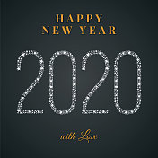 2020年――新年贺卡。寒假设计模板。