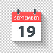 9月19日-每日日历图标的平面设计风格