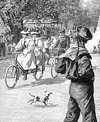 1897年，美国华盛顿，妇女驾驶双人自行车