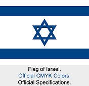 以色列国旗(CMYK官方颜色，官方规格)