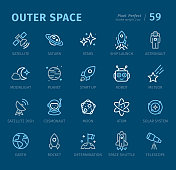 外层空间-轮廓图标与标题 外层空间-轮廓图标与标题