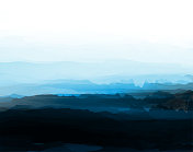 山与雾颜色梯度景观格局背景