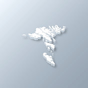 法罗群岛3D地图上的灰色背景