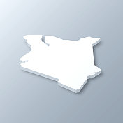 灰色背景上的肯尼亚3D地图