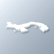 灰色背景上的巴拿马3D地图