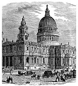 伦敦圣保罗大教堂，英国，19世纪