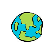 行星地球卡通插图