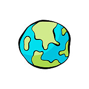 行星地球卡通插图