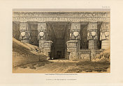 埃及丹德拉哈索尔古神庙的门廊