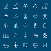 电力工业-彩色轮廓图标