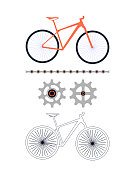 自行车齿轮、链条、车轮等不同零件