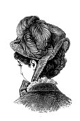 19世纪流行的带羽毛的丝绒帽子