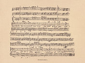 手写乐谱，乔治・弗里德里克・亨德尔，传真，1885年出版