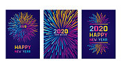 2020年新年快乐卡片套装