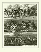 雕刻古董,巴西场景雕刻古董插图,1851年出版 雕刻古董,巴西场景雕刻古董插图,1851年出版