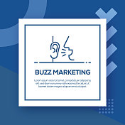Buzz营销矢量线图标-简单的细线图标，优质的设计元素