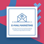 电子邮件营销矢量线图标-简单的细线图标，优质的设计元素