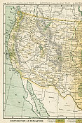 美国西部州地图1898年