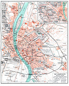 1896年匈牙利布达佩斯城市地图